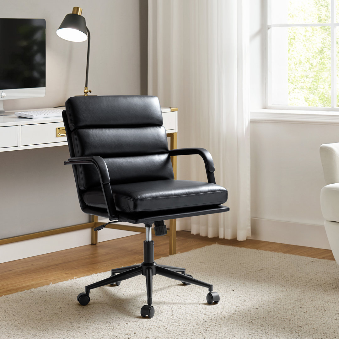 Anagrace Leather Upholstered Swivel Tilt Task Office Chair